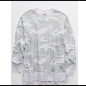 Aerie Muted Camo Sweatshirt, Size M